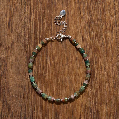Mixed Crystal Flat Bead Bracelet