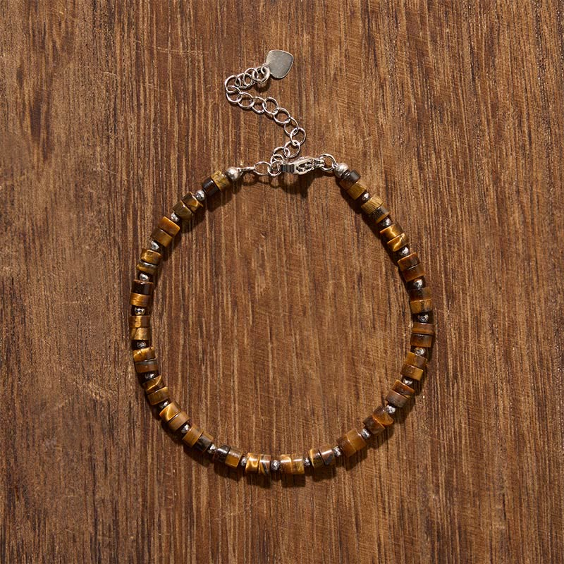 Mixed Crystal Flat Bead Bracelet
