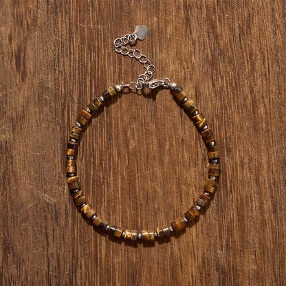 Mixed Crystal Flat Bead Bracelet