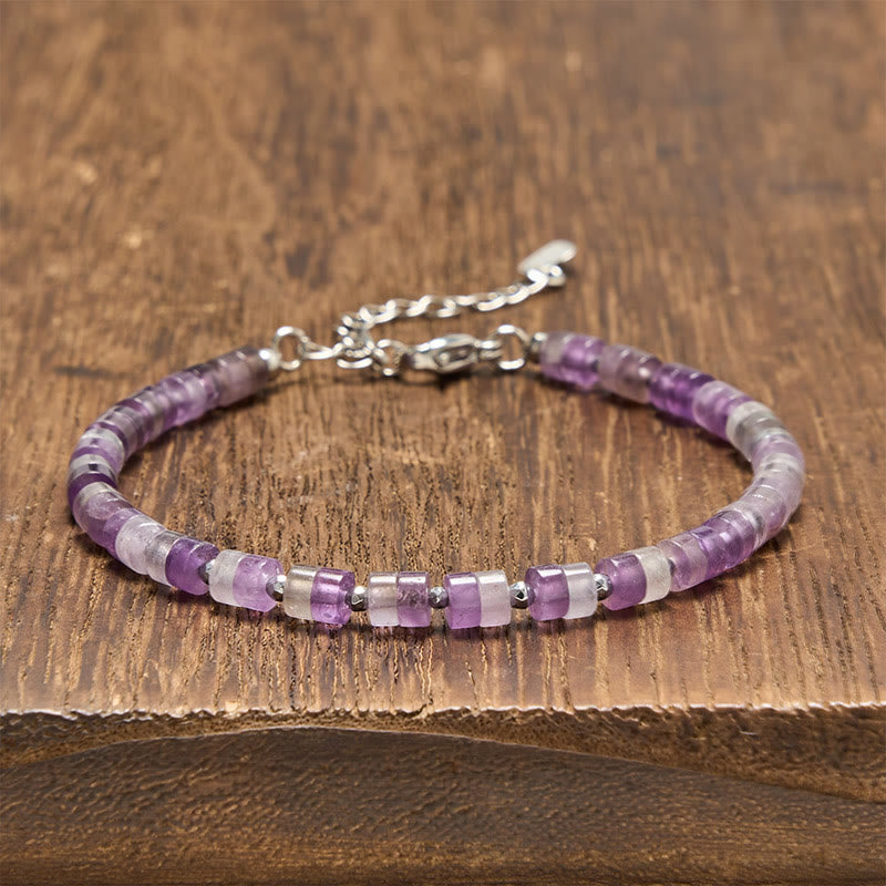 Mixed Crystal Flat Bead Bracelet by Worn Within
