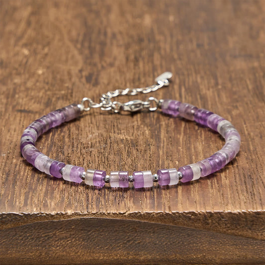 Mixed Crystal Flat Bead Bracelet by Worn Within