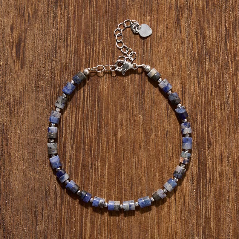 Mixed Crystal Flat Bead Bracelet