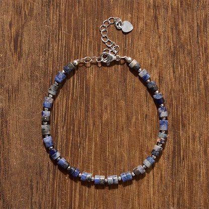 Mixed Crystal Flat Bead Bracelet