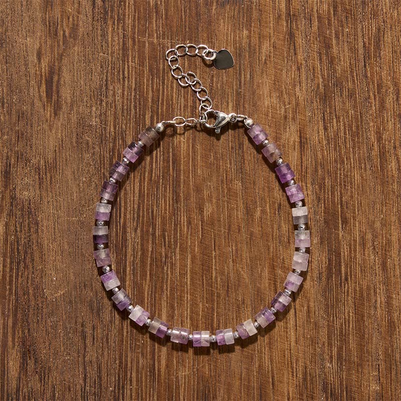 Mixed Crystal Flat Bead Bracelet