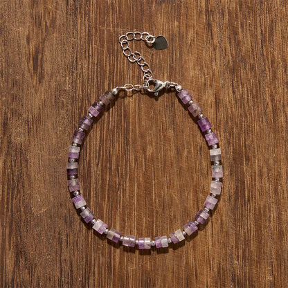 Mixed Crystal Flat Bead Bracelet