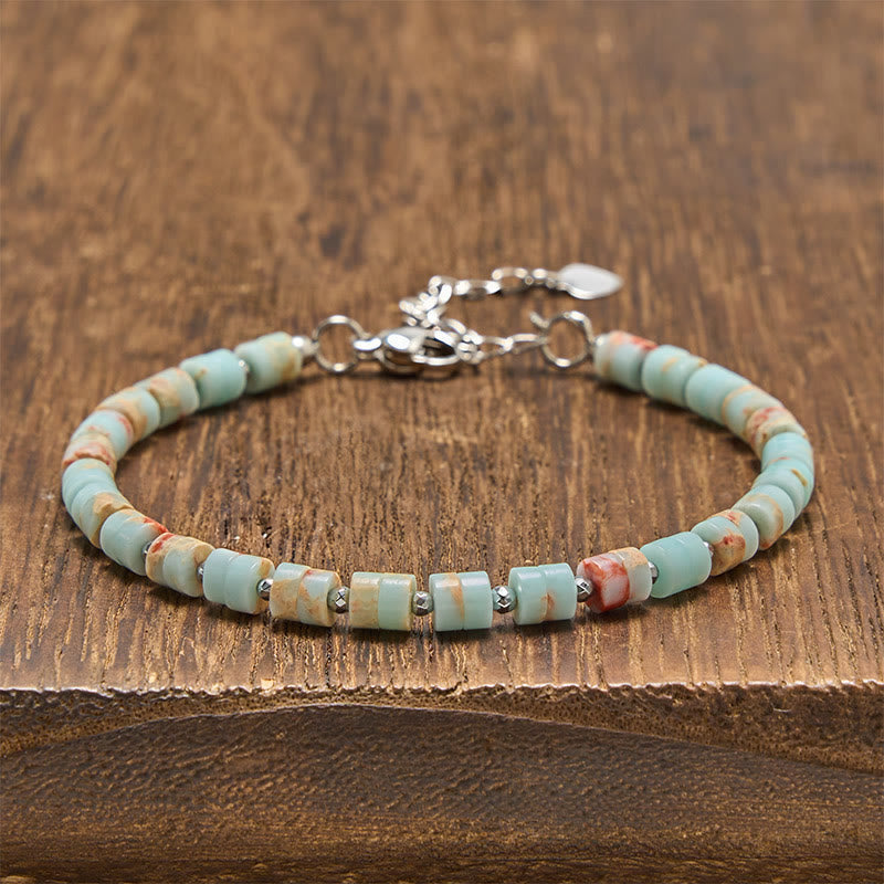 Mixed Crystal Flat Bead Bracelet