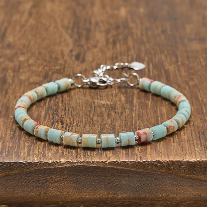 Mixed Crystal Flat Bead Bracelet