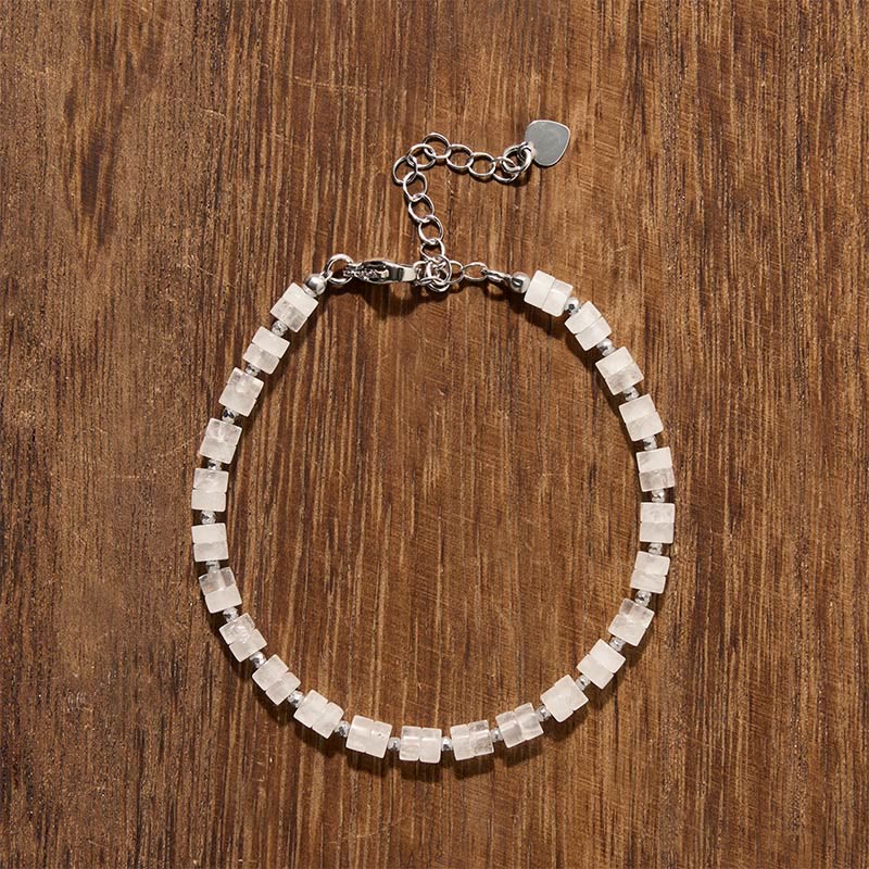 Mixed Crystal Flat Bead Bracelet