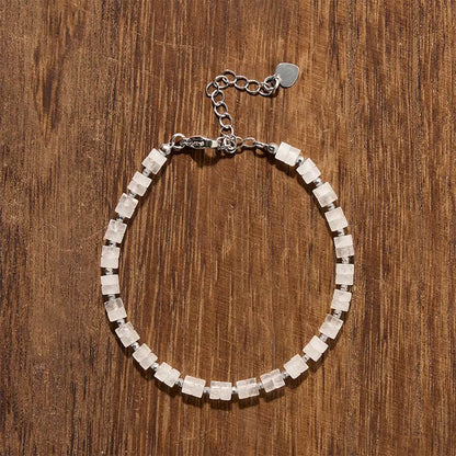Mixed Crystal Flat Bead Bracelet