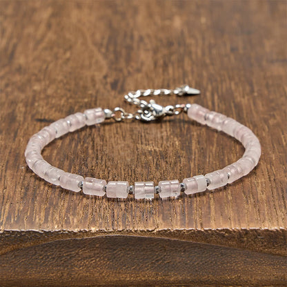 Mixed Crystal Flat Bead Bracelet