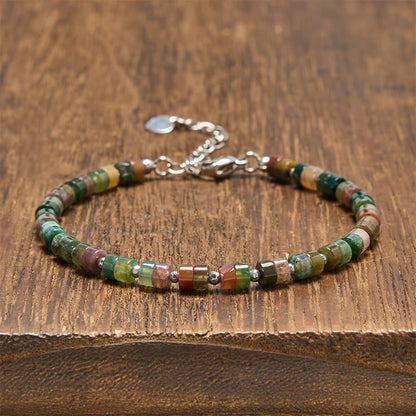 Mixed Crystal Flat Bead Bracelet
