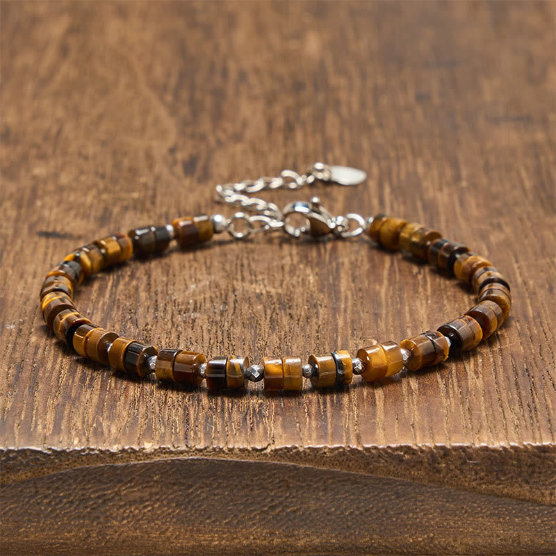 Mixed Crystal Flat Bead Bracelet