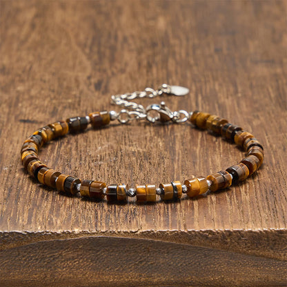 Mixed Crystal Flat Bead Bracelet