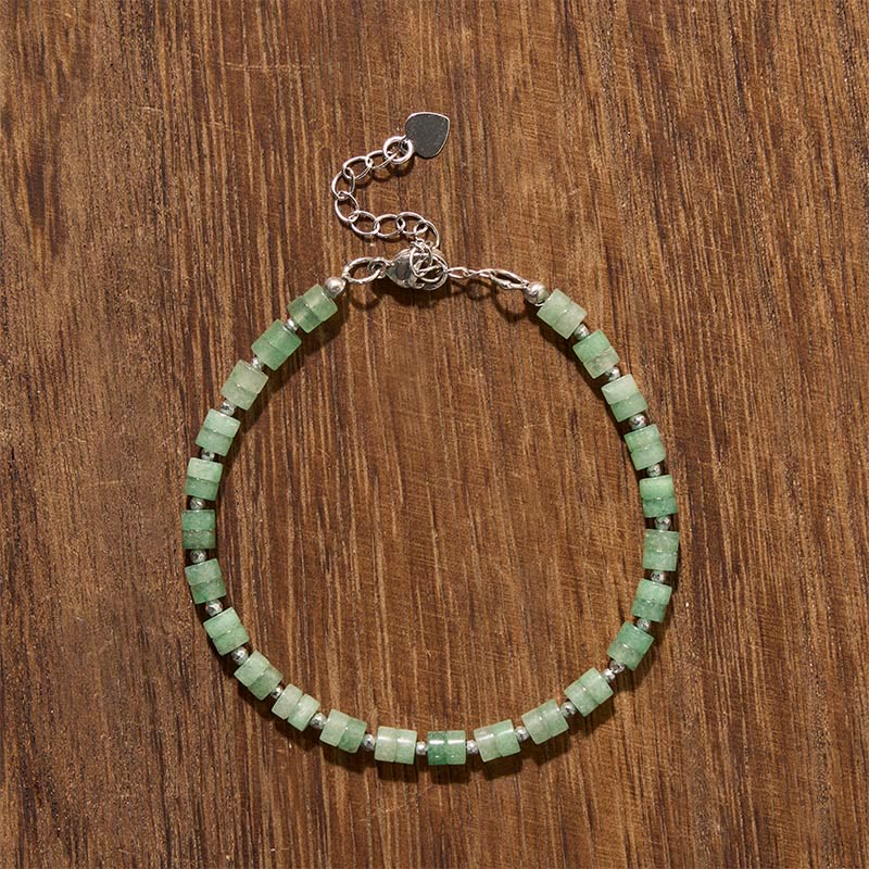 Mixed Crystal Flat Bead Bracelet