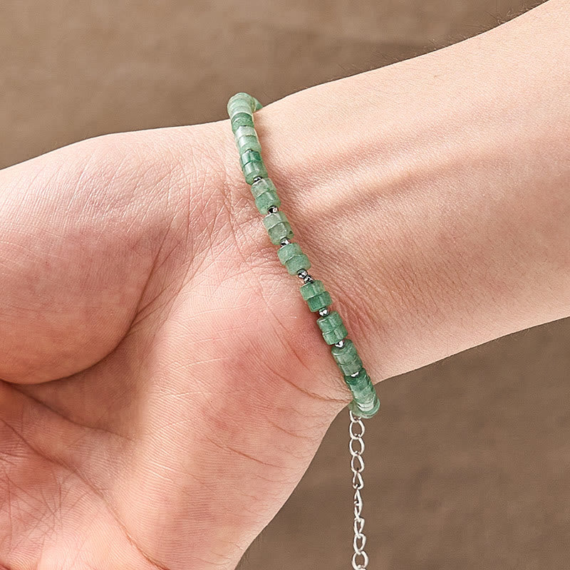 Mixed Crystal Flat Bead Bracelet