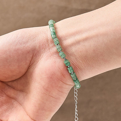 Mixed Crystal Flat Bead Bracelet