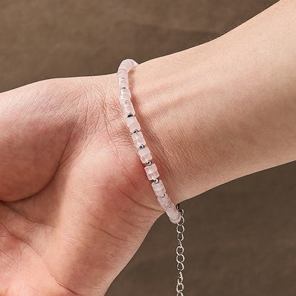 Mixed Crystal Flat Bead Bracelet