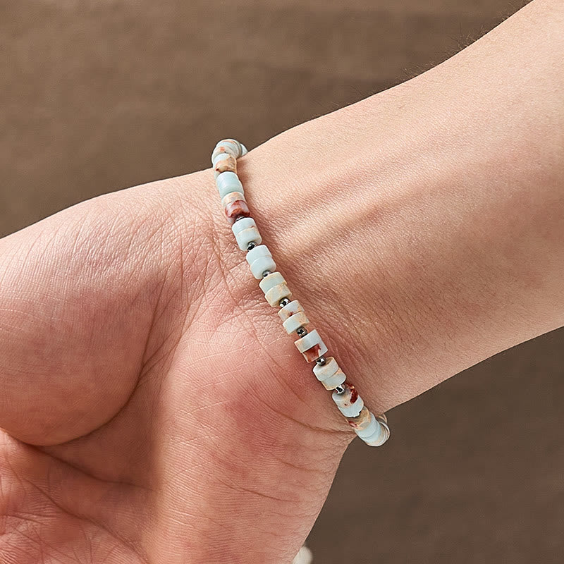 Mixed Crystal Flat Bead Bracelet