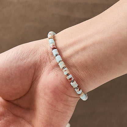 Mixed Crystal Flat Bead Bracelet