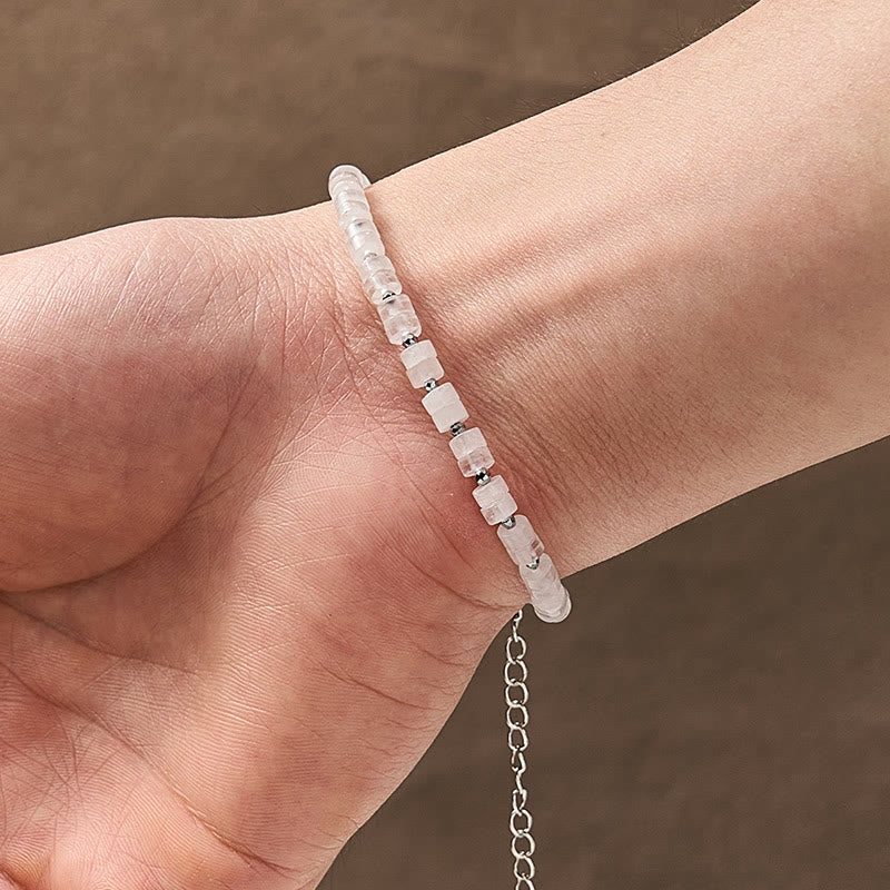 Mixed Crystal Flat Bead Bracelet