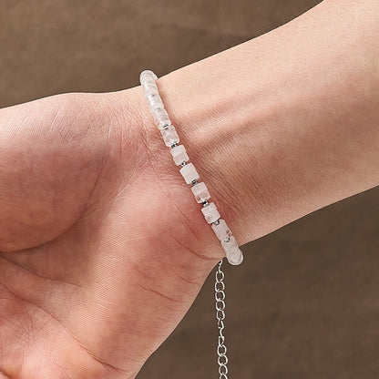 Mixed Crystal Flat Bead Bracelet