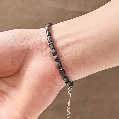 Mixed Crystal Flat Bead Bracelet