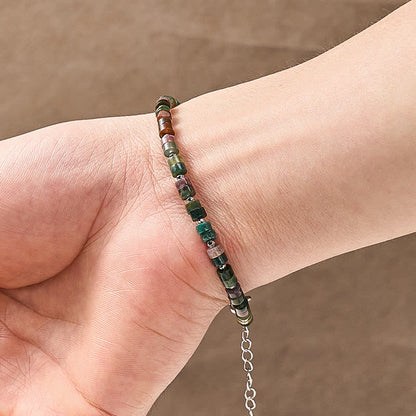 Mixed Crystal Flat Bead Bracelet