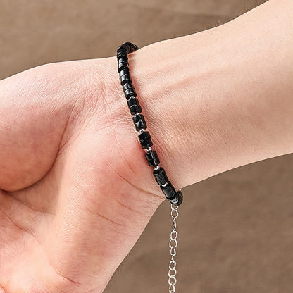 Mixed Crystal Flat Bead Bracelet