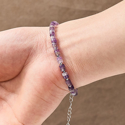 Mixed Crystal Flat Bead Bracelet
