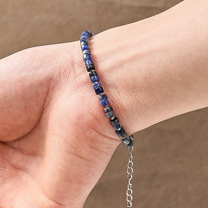 Mixed Crystal Flat Bead Bracelet