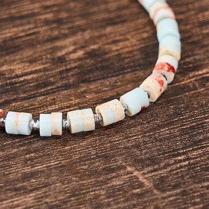 Mixed Crystal Flat Bead Bracelet