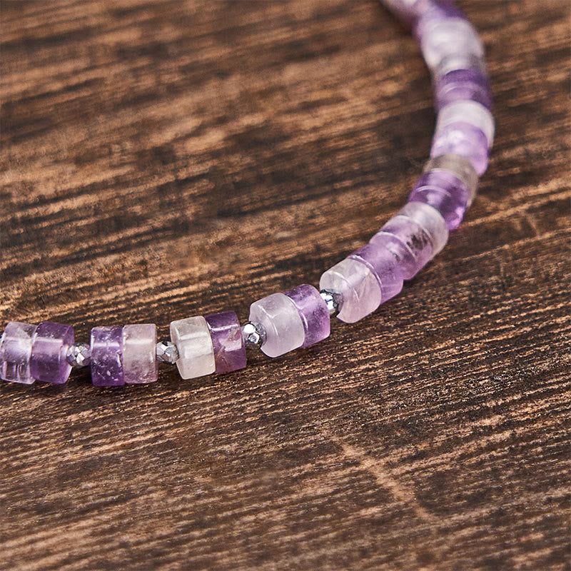 Mixed Crystal Flat Bead Bracelet