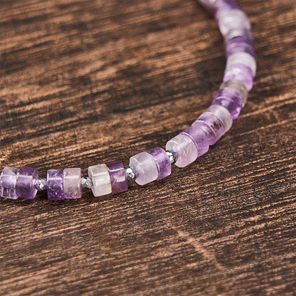 Mixed Crystal Flat Bead Bracelet
