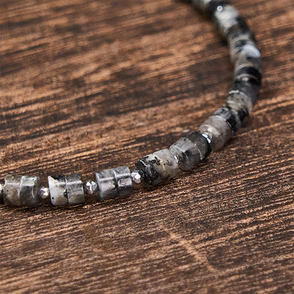 Mixed Crystal Flat Bead Bracelet