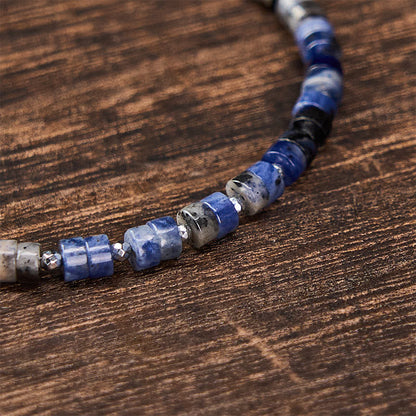 Mixed Crystal Flat Bead Bracelet