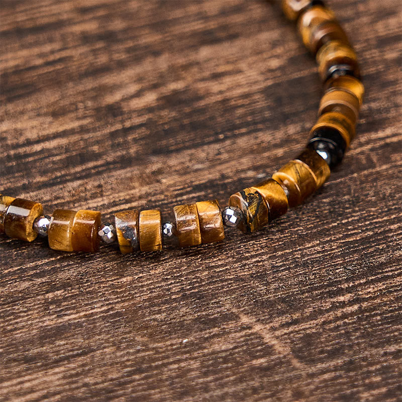 Mixed Crystal Flat Bead Bracelet