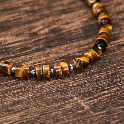 Mixed Crystal Flat Bead Bracelet