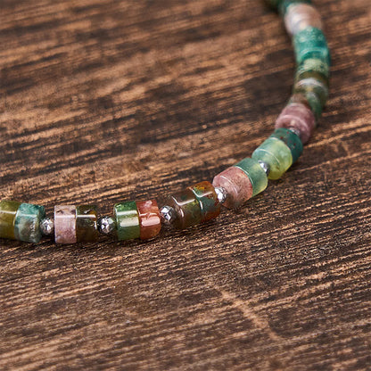 Mixed Crystal Flat Bead Bracelet