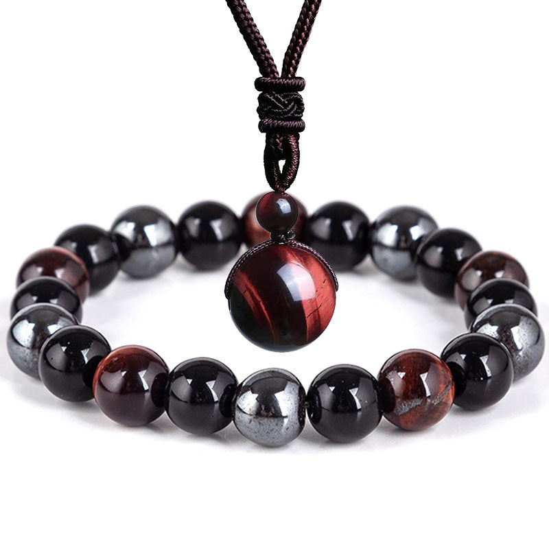 Tibetan Tiger's Eye Jewelry Set