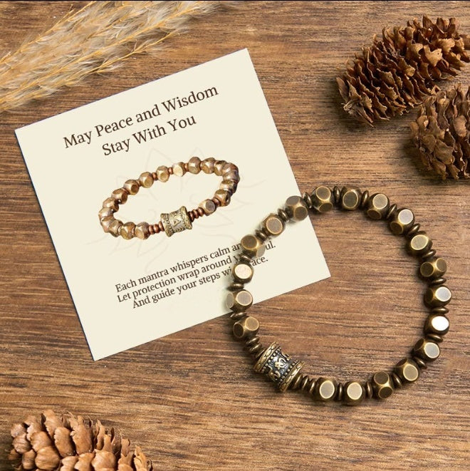 Brass Amulet Bead Bracelet by Worn Within
