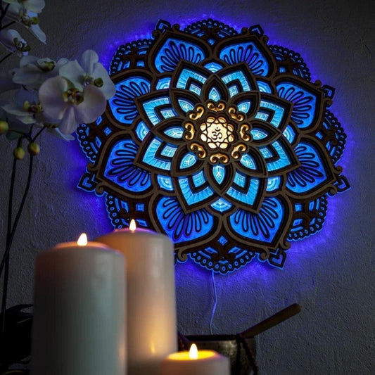 Lotus Flower Mandala Light Lamp by Worn Within
