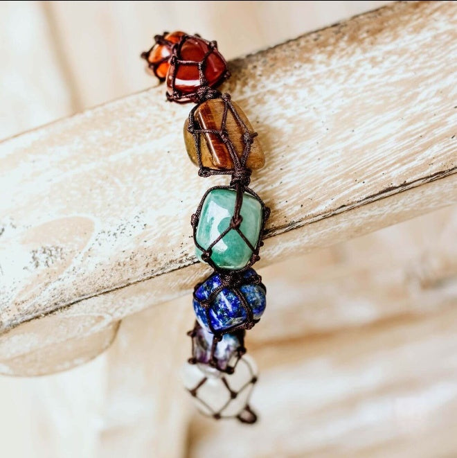 7 Chakra Gemstone Tassel by Worn Within