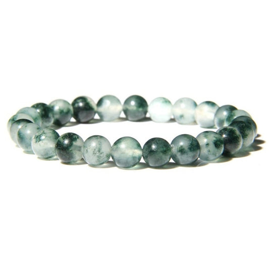 Green Moss Agate Bead Bracelet by Worn Within