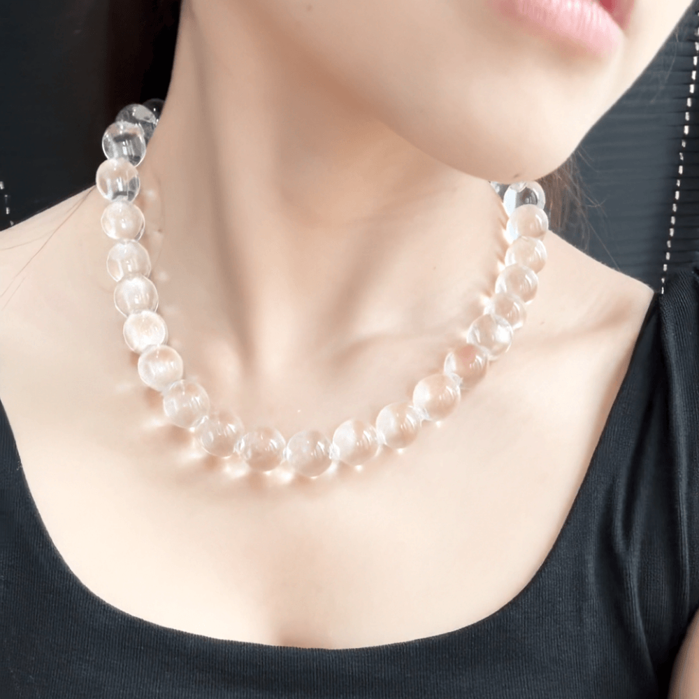Water Bubble Clear Quartz Necklace