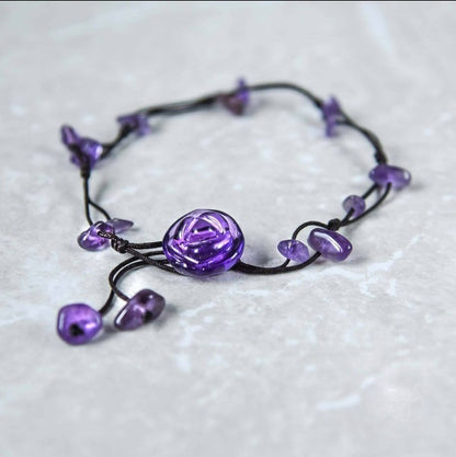 Mixed Crystal Bead Anklet by Worn Within