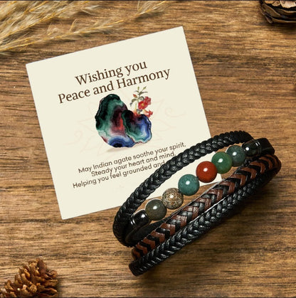 Indian Agate Bead Bracelet by Worn Within