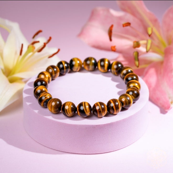 7A Grade Tiger's Eye Bead Bracelet by Worn Within