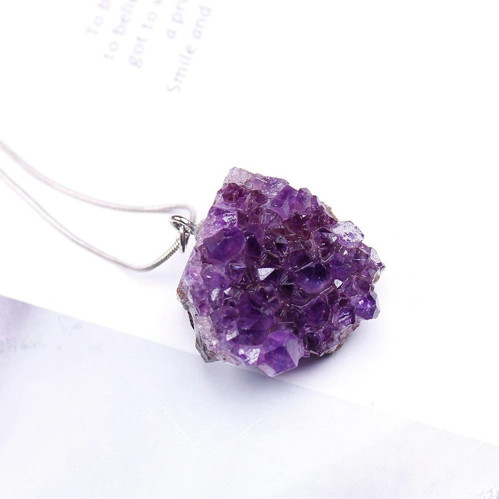 Raw  Amethyst  Necklace for Intuition, Calm and Inner Wisdom by Worn Within