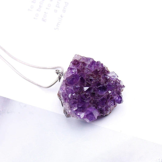 Raw  Amethyst  Necklace for Intuition, Calm and Inner Wisdom by Worn Within