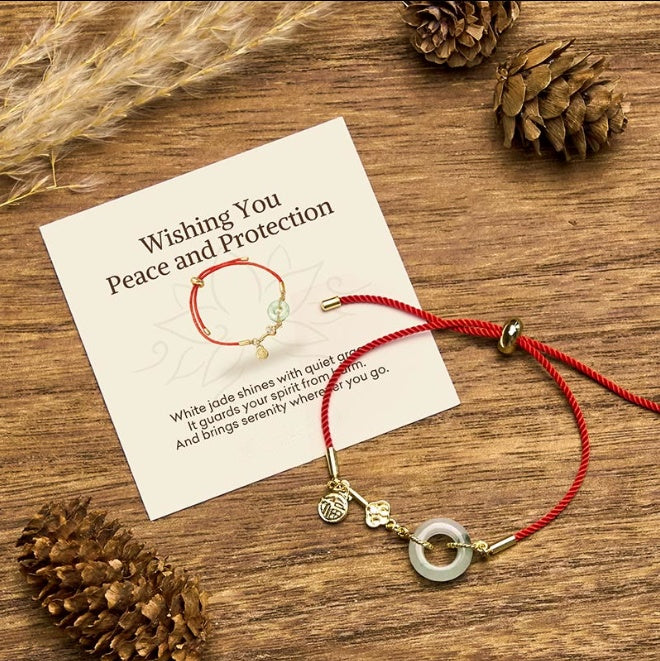 Hetian Jade Red String Bracelet by Worn Within